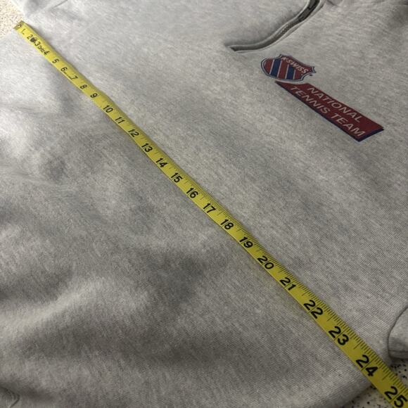 Vintage 90’s K-Swiss National Tennis Team Quarter Zip Grey Sweatshirt XL - Picture 6 of 9